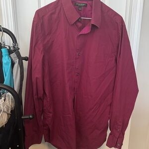 Banana Republic Men's Dark Red Dress Shirt
